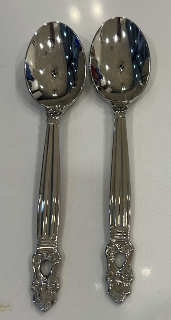 Towle STOCKHOLM Set Of 2 Dinner Spoons 18/10 Stainless Glossy 7” Silverware EUC